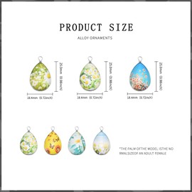 10Pieces Double-sided 3d Picture Little Daisy Flower Charm Glass Bead Lacework Transparent Resin Beads Necklace Pendants for DIY Spring Theme Jewelry Bracelet Anklet Making, Glass, No Gemstone