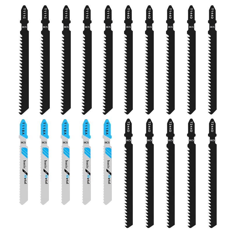 XCAN 20PCS Jigsaw Blades Set Assorted T-Shank Jig Saw Blades