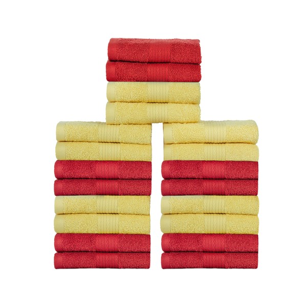 Ample Decor Wash Cloths Pack of 20 100% Cotton 600