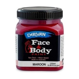 Derivan Face and Body Paint 250 ml, Maroon