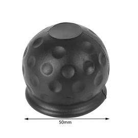 2 Piece Trailer Hitch Ball Cover Universal 50mm Tow Ball Cover Universal 50mm Tow Bar Ball Cover Cap, Rubber Ball Cover, Tow Bar Cover for Car Wash Proof, Abrasion, Dirt Protection, Black