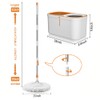 Spin Mop Bucket with Wringer System Extended Mop Handle 61＂Mop