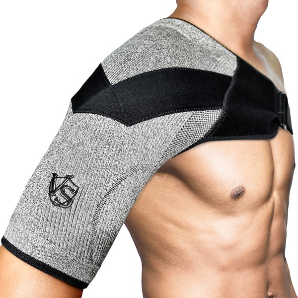 VITAL SALVEO Shoulder Brace Compression Sleeve Wrap with Support and Stability Breathable for Shoulder Pain Dislocated Rotator Cuff Tendinitis (1PC) L