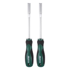 sourcing map 2pcs Metric Nut Driver 5mm CR-V Non-Magnetic Tip Hollow Shafts Hex Socket Screwdriver with Non-Slip Handle for Automobile Repair