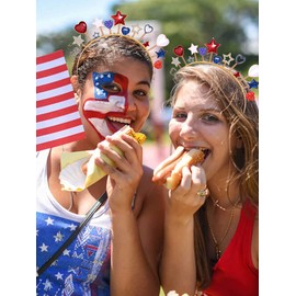 American Flag Headband for Women Girls 4 th of July Headband Star Red White Blue Patriotic Hairband Memorial Day Party Favors