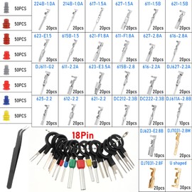 950 PCS Depinning Tool Kit Automotive Connector Pins Terminal Removal Tools Kit Non-insulated Wire Connector Pin Release Kits Electrical Pin Removal Tools Kits for Automotive, Home Appliance
