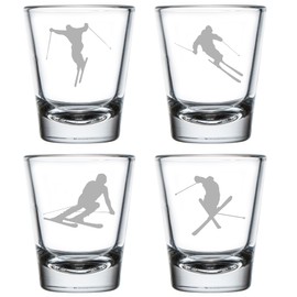MIP Set of 4 Shot Glasses 1.75oz Shot Glass Gift Ski Skier Collection