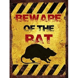 Finger prints - Beware of the rat - Vintage Metal Wall Sign