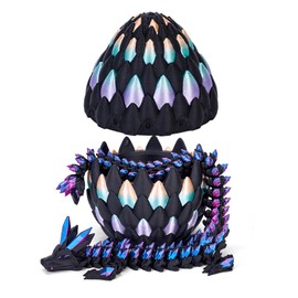 TBOLINE 3D Printed Dragon Eggs with Articulated Dragon Inside,Crystal Dragons Figures Toys,Surprise Dinosaur Eggs,Office Desk Decor,DND Gifts,Desk Toys for Kids Adult (Colorful)