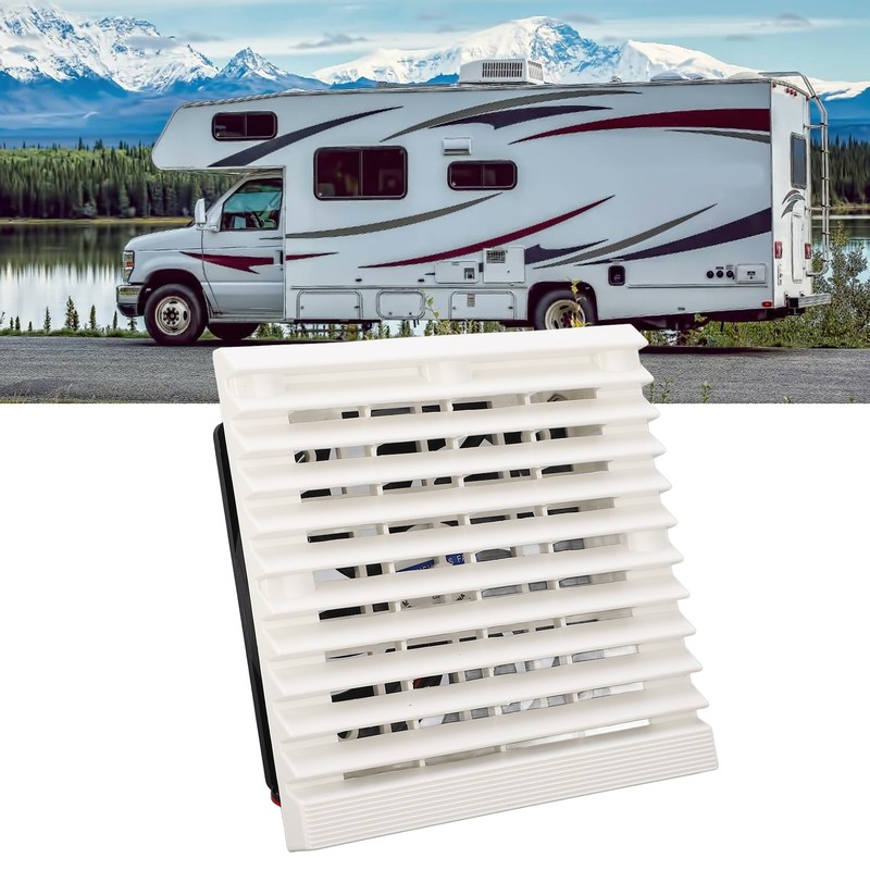 Side Exhaust RV Vent Fan Louvered Grid Odor Remove Silent