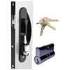 Security Screen Door Lock Black + with Cylinder Lock +