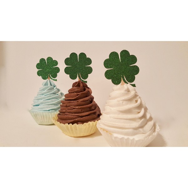 Shamrock St Patricks Day Cupcake toppers