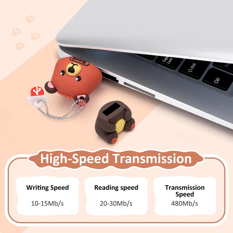 BORLTER CLAMP 16GB USB Flash Drive Cute Bear Shape Memory