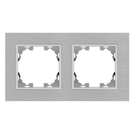 M Ledme 2 Module Aluminium Frame for Sockets and Switches Plastic Grey