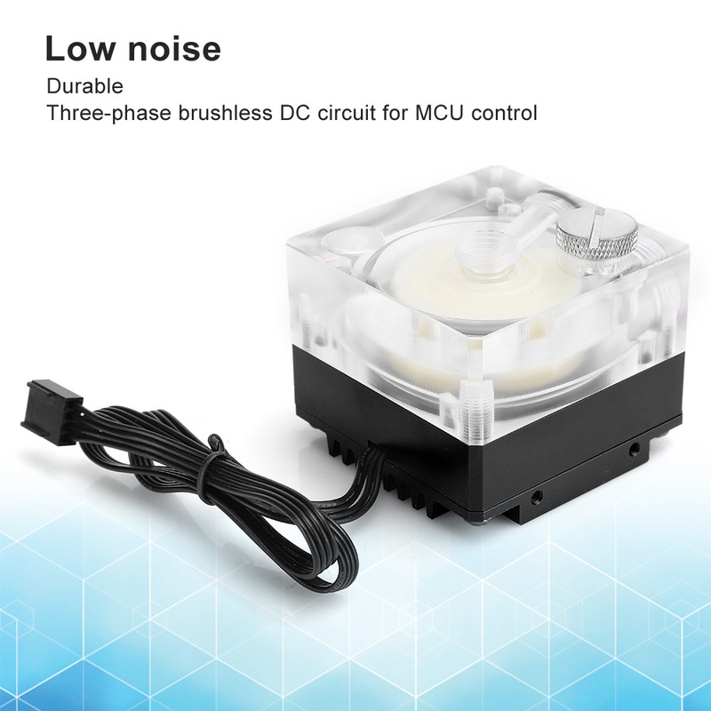 Water Cooling Pump Acrylic Aluminum Computer Accessory Heat Sink Mute