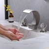 BANGPU Bathroom Sink Faucet 3 Hole Widespread Waterfall Bathroom Faucets
