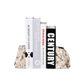 AMOYSTONE Heavy Duty Black Tourmaline Bookends for Bookshelves, Decorative Rock Holder 3-4 LBS (1 Pair)