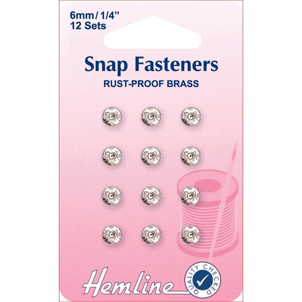 Sew On Snap Fasteners 6mm: Nickel/Silver