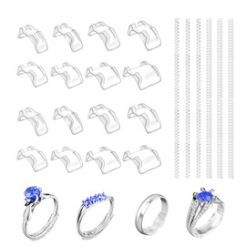 22 Pack Invisible Ring Size Adjuster for Loose Rings,2 Styles Ring Reducer Jewelry Guard Ring Resizer,Multiple 16 Inserts 8 Sizes and 6 Spirals 2 Sizes,Silicone Ring Tightener Fit for Almost Ring