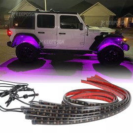 KEEPDSGN 6PCS RGB LED Under Car Underglow body Light Strip Kit For Jeep JK & JKU Wrangler