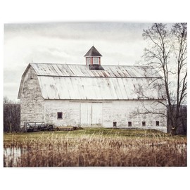 Lisa Russo Fine Art - Rustic Farmhouse Wall Decor Barn Landscape Photograph - Not Framed - Neutral White, Beige, Tan (8x10 Print Only)