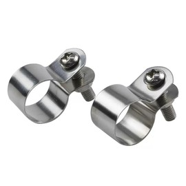 10pcs 304 Stainless Steel Clamps,10mm 12 16 20 25 27 32 33 35mm Grounding U Shape Pipe Clamps Wide Pipe Clamps (12mm)