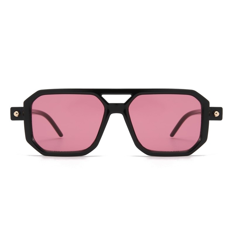 LJCZKA Retro 70s Square Sunglasses for Men and Women, Classic