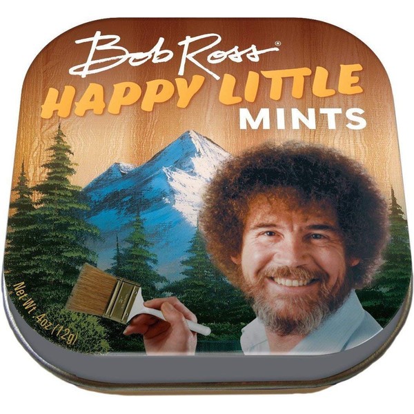 The Unemployed Philosophers Guild Bob Ross Happy Little Mints - 1 Small Tin 1.75 x 1.75