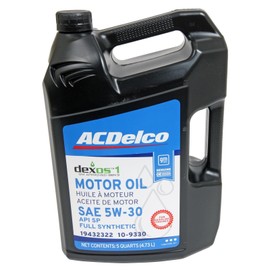 ACDelco 5 Qts ACDelco SAE 5W-30 Full Synthetic 10-9147 10-9330 GEN 2 Dexos1 Motor Oil