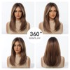 Ginger Pelucas para las mujeres de longitud media larga peluca