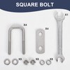 SRZTXU 4 Sets M8 Square U-Bolts,u-Bolts 1 inch Wide,304 Stainless