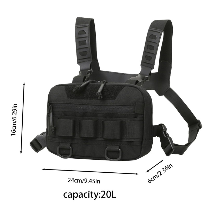 Chest Pack For Men,Oxford Cloth Portable Running Chest Bag 20L