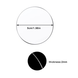 Tongcloud 50pcs 2 Inch Round Clear Acrylic Plexiglass Sheet Disc Circle Plastic Sheet Plastic Sheet Transparent Board Panel for Glass DIY Project Picture Frame Paintings Art (2'', Transparent, 50)