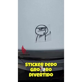 Calcomania Monito Whatsapp Dedo Grosero Divertido Auto Moto Universal Plata