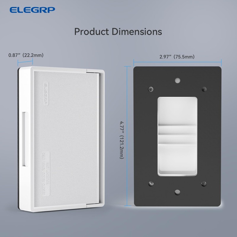 ELEGRP Horizontal Outdoor Cover for Decotative Receptacles, Weatherproof Wall Plate,