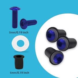 10PCS Windshield Bolts Screws Kit, Motorcycle Aluminum Fairing Screws Bolts Kit with Wrench, Windshield Screw Nuts Bolts Kit, Motorcycle Windshield Bolt Fit for Most Motocycle (Blue)
