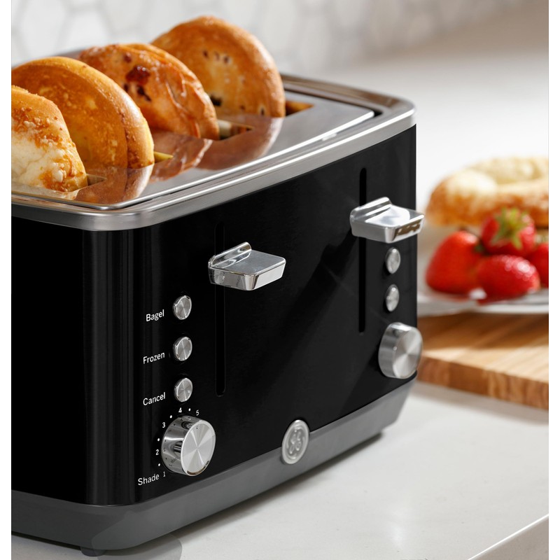 GE 4 Slice Toaster | Extra Wide Slots for Bagels,