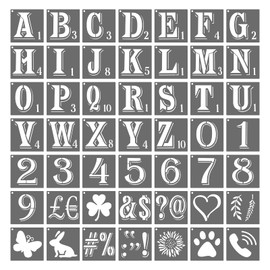PATIKIL 2.5 Inch Plastic Letter and Number Stencils, 49 Pcs Reusable Alphabet Stencils for Painting Spraying on Wall, Wood, Fabric