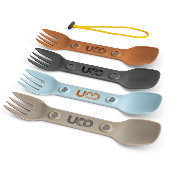 UCO Utility Spork 3-in-1 Combo Nylon Spoon-Fork-Knife Utensil, 4-Pack