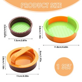 Kasoud Burger Press Patty Maker, Burger Maker Burger Colour Set Non Stick 3 in 1 Stuffing Smash Burger Press Meat Press Burger Patty Maker Burger Mould for Patties
