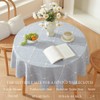 Zobesta 60 Inch Round Tablecloth Blue Linen Round Table Cloth
