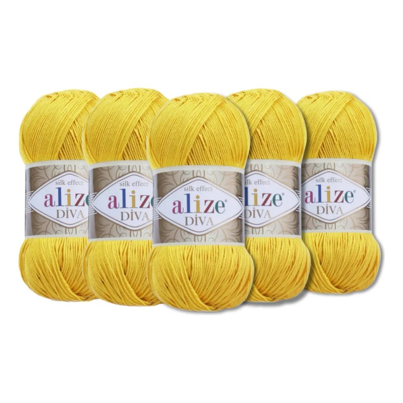 Alize Diva Paquete Con 5 Bolas Del Mismo Color 100