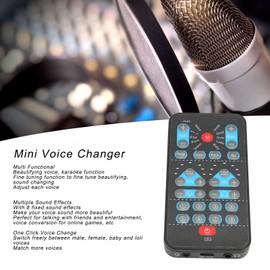 M10 Mini Voice Changer, Multi Languages Voice Disguiser, Sound Card Voice Changer with 8 Sound Effects for Mobile Phone Computer Laptop