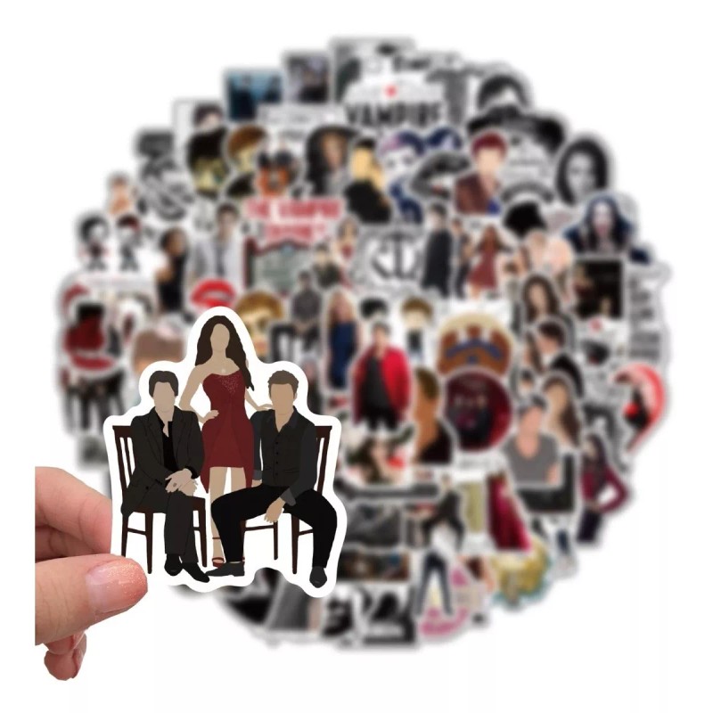 The Vampire Diaries 50 Calcomanias Serie Contra Agua