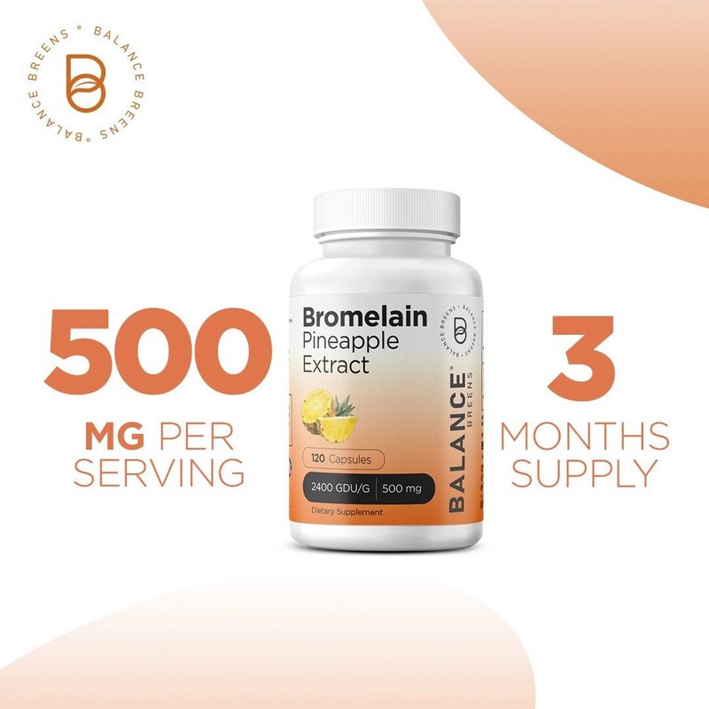 Balance Breens Bromelain 500mg, 120 Capsules - Pineapple Extract