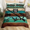 Castle Fairy Wild Animal Hunting Bedding Set Twin,Hunt Fish Themed