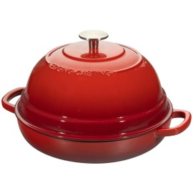 EDGING CASTING Enameled Cast Iron Dutch Oven Pot with Lid, Round Bread Oven for Homemade Sourdough Bread Baking, 6 Quart, Red