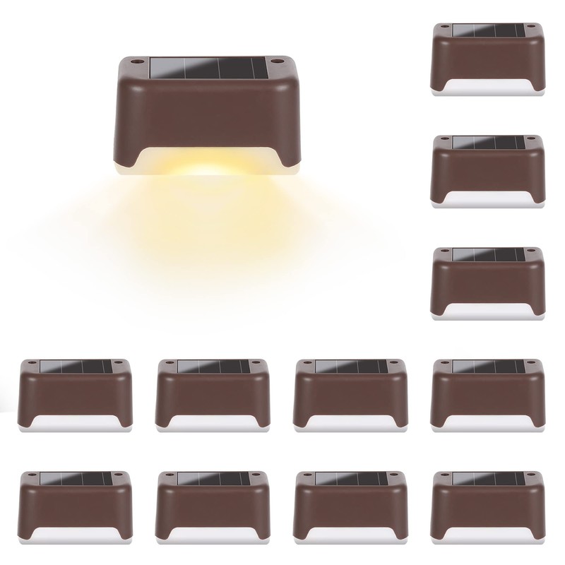 Solpex Solar Deck Lights 12 Pack Waterproof for Outdoor Stairs,