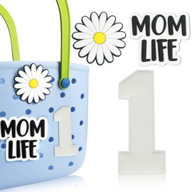 CONLI 3 PCS Number Charm Accessories Compatible with Bogg Bag, Insert Rubber Number Decorative Charm with Sturdy Clip for Rubber Tote Bag, Bogg Beach Bag