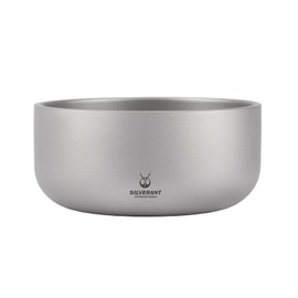 SILVERANT Double Wall Bowl, Ultralight Portable Oatmeal Food Rice Soup Bowl Outdoor Camping Tableware (420ml)